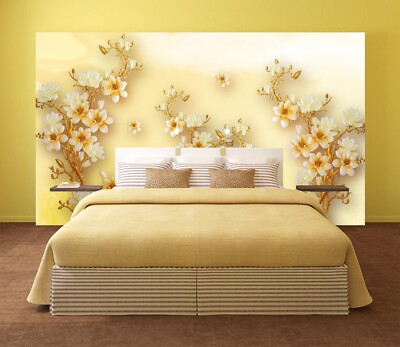 3D White Branch ZHUA13707 Wallpaper Wall Murals Removable Self-adhesive Ann 24