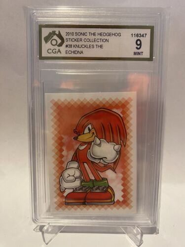 Knuckles the Echidna Sticker - CGA Graded 9 Mint - 2010 Sonic the Hedgehog - Picture 1 of 5