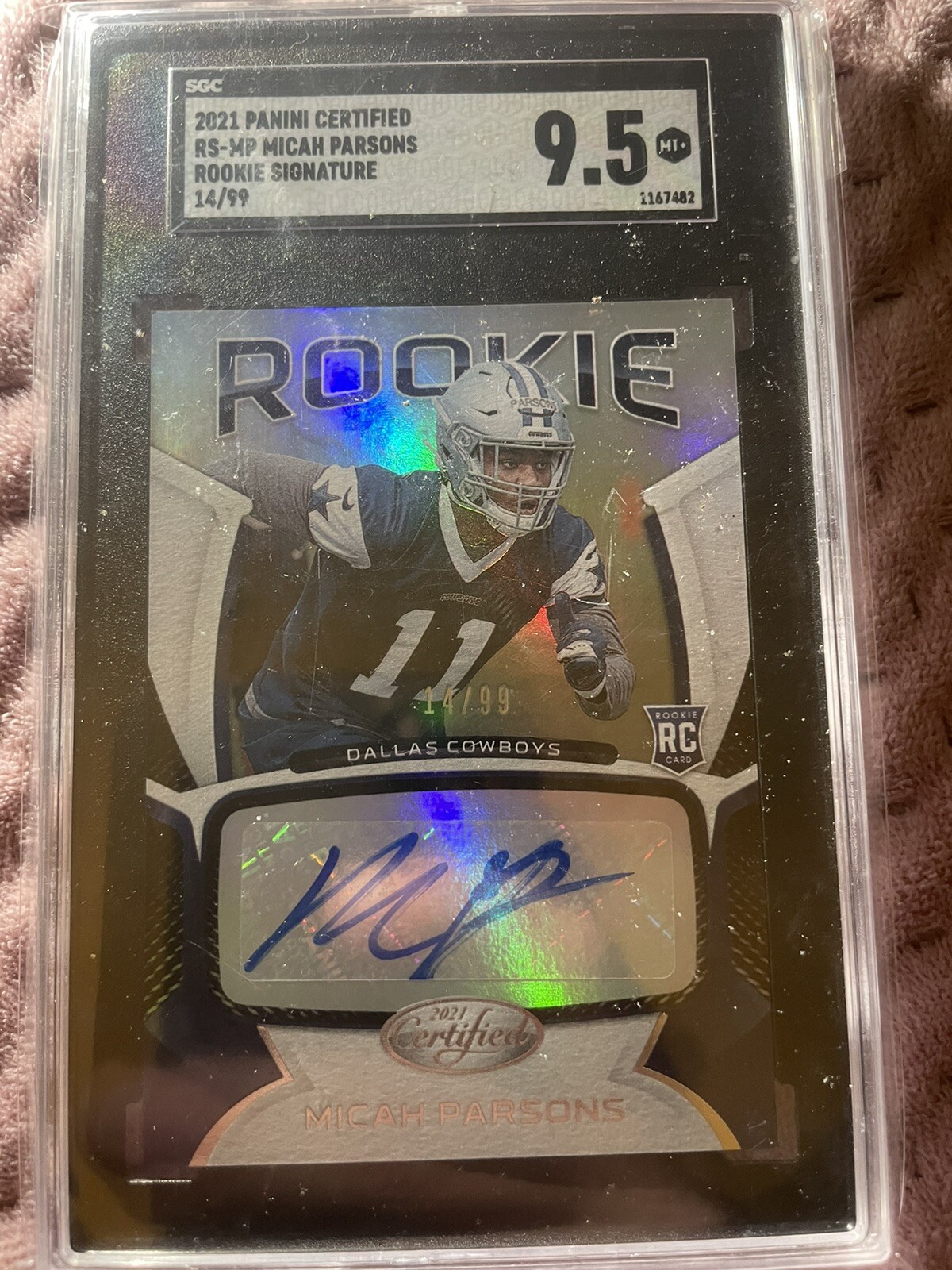 Micah Parsons Panini Certified Rookie Signatures #RSMP Mirror Teal