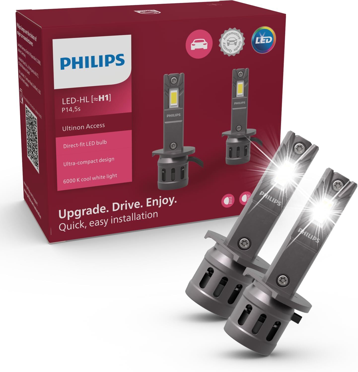 Ampoule LED H1 automobile Philips Ultinon Access kit de conversion feux auto