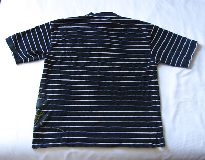 Men's Vintage 00s Y2K Avirex Black / White Striped Graphic Print