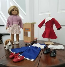 American Girl Doll Kit, Retired Collection, Scooter, dog, 2 extra outfits VGC