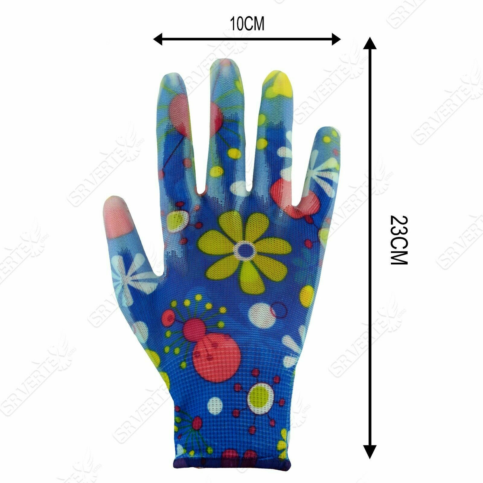 Pair of Ladies Gardening Gloves, Blue Floral DIY Work Safety GlovesOne