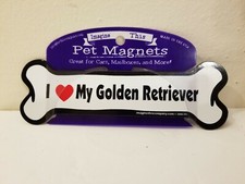 Imagine This Bone Car Magnet, I Love My Golden Retriever, 2-Inch by 7-Inch