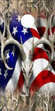 American Deer Oblit Skull Camo LAMINATED Cornhole Wrap Bag Toss Skin Decal