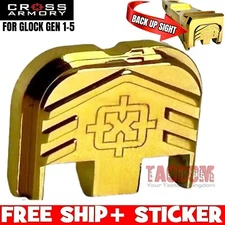 CROSS ARMORY Slide Cover plate for GLOCK Gen 1 2 3 4 5 GOLD LOGO is a BU SIGHT