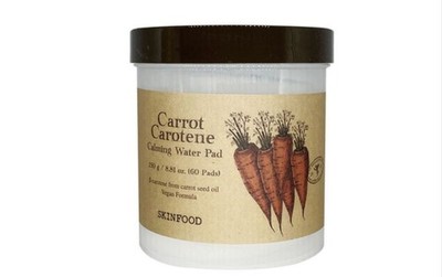 SKINFOOD Carrot Carotene Calming Water Pad 60sheets K-Beauty Toner Pad Soothing