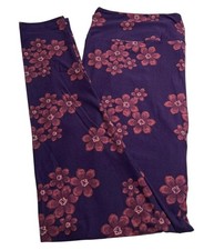 LuLaRoe Leggings TC2 Tall Curvy 2 Floral PURPLE PINK Modern Abstract Ships FAST