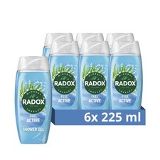Radox Feel Active Shower Gel, Sea Salt & Lemongrass Scent, 225ml Pack of 6 5.77 per litre