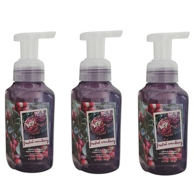 3 BATH & BODY WORKS Frosted Cranberry GENTLE & CLEAN FOAMING HAND SOAP, 8.75 OZ
