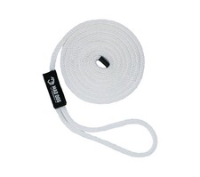 Mad Dog 5/8" x 20' White Nylon Dock Line, Floating, Made in USA