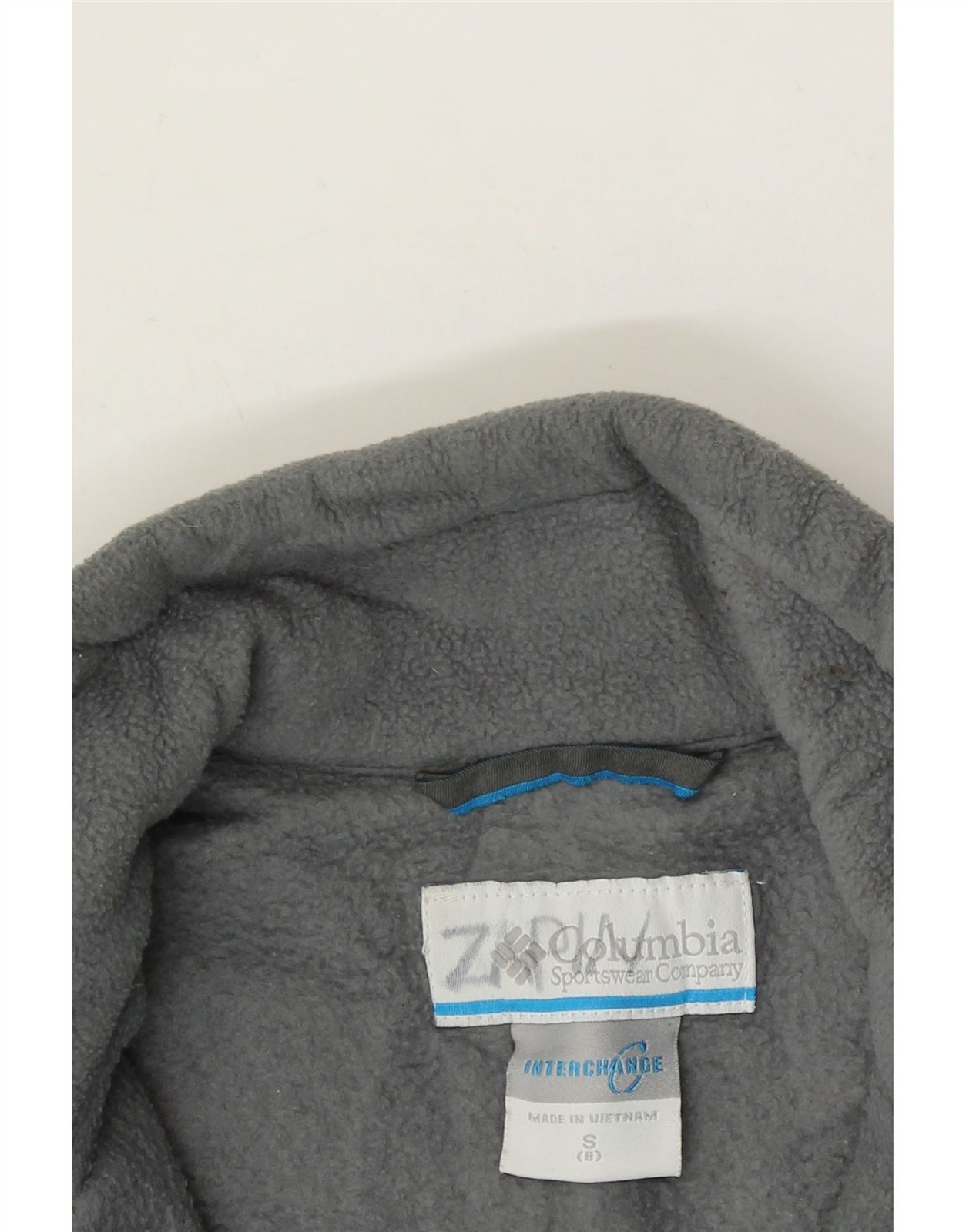 COLUMBIA Boys Fleece Jacket 7-8 Years Small Grey Colourblock Polyester CZ56 image 4