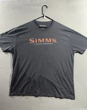 Simms Shirt Mens 2XL Gray Fishing Products Graphic Tee Short Sleeve Outdoors