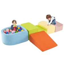 5PCS Climb and Crawl Playset with Ball Pit for Kids Zippers for Playroom