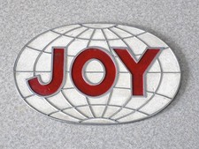 Vintage Joy Manufacturing Metal Emblem Logo Nameplate Mining Machinery 6½" x 4"