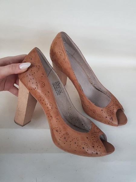 Women Bronx Heels Brown Leather 40.5