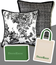 Decorative Throw Pillow Covers 20x20 Inch Set of 2 - Luxury Black White Western