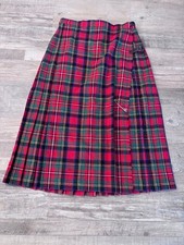 Vintage Glenisla Classics Tartan Pleated Kilt Women's Size 12 Made In Scotland