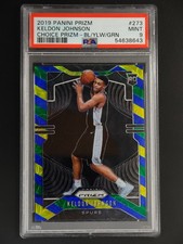 Keldon Johnson RC 2019-20 Panini Prizm Choice Blue Yellow Green PSA 9 [3hk
