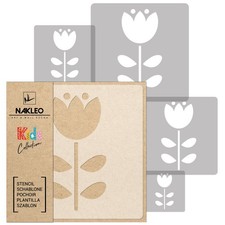 KIDS Reusable Plastic Stencils 5 pcs // FLOWER 1