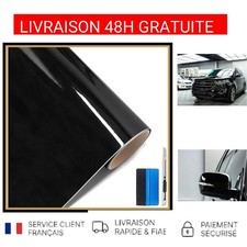 Film Adhésif Vinyle Noir Brillant 45x152cm Covering Voiture Moto Meuble