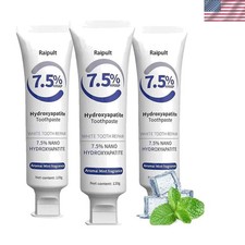 3-Pack Hydroxyapatite Toothpaste, Unflavored, Enamel Protection and Fresh Breath