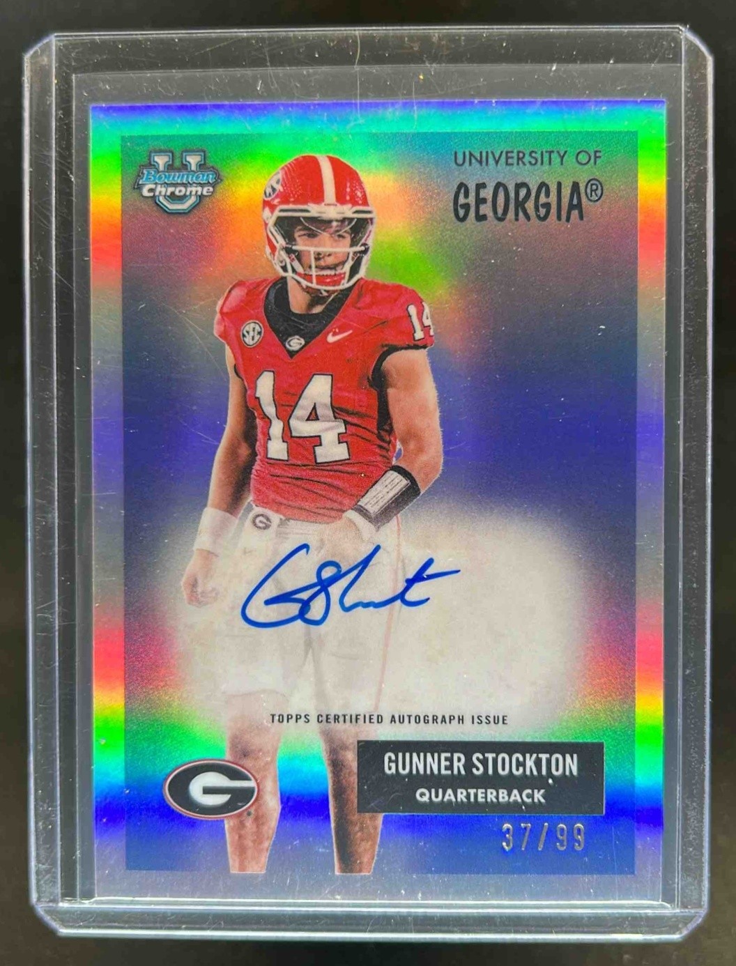 2025 Bowman Chrome U Gunner Stockton 1955 Auto #37/99 Bulldogs