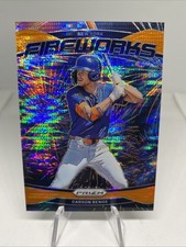 2025 Panini Prizm - Fireworks Carson Benge #9 Orange Pulsar Prizm 217/399 (RC)