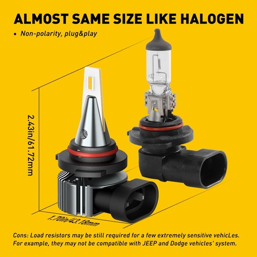 Pair 9140 9145 LED H10 Fog Light 100W 3000K Golden Yellow Driving DRL Bulb New - Picture 8 of 12