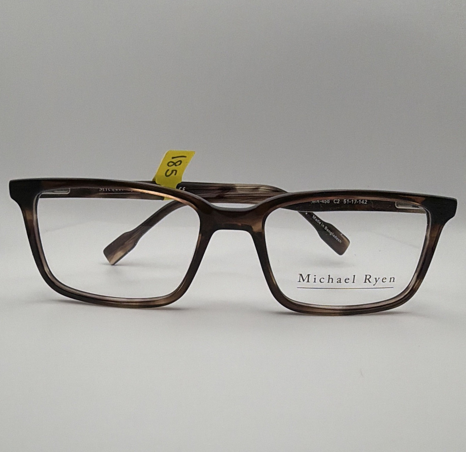Michael Ryen MR-456 C2 Brown Rectangular Full Rim Plastic Frames 51-17-142