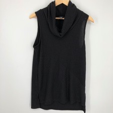 Sundays in Brooklyn Womens Tunic Tank Top Size Small Black Cowl Neck High Low