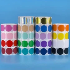 Sticker Dot Labels Laser Glossy Round 100/500pcs Yellow Black Sealing