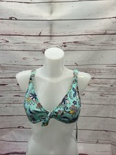 Piha BNWT Under wire Knot TriTop Balinese Floral Blue 12 E Bikini Top holiday