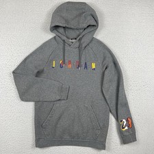 Air Jordan Sweatshirt Mens Small Gray DNA HBR Pullover Hoodie Gym College School