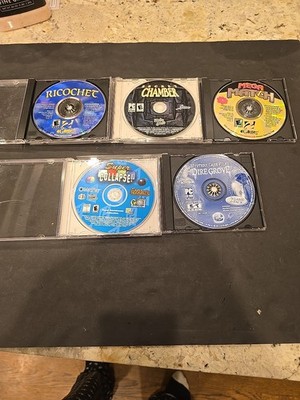 CD-ROM 5 games:Ricochet Secret Chamber Mega Match Direct Draw SuperCollapse #43