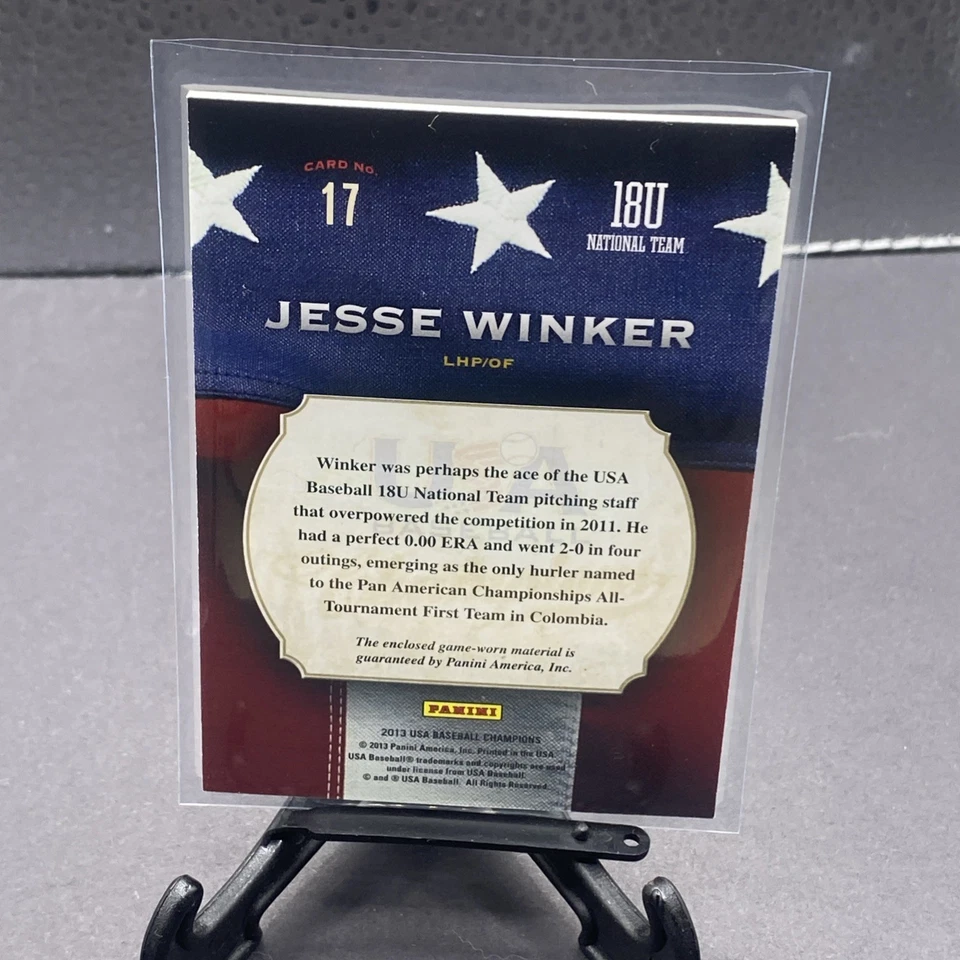 2013 USA Baseball Champions Jesse Winker Game Worn Jersey - Image 2 of 2