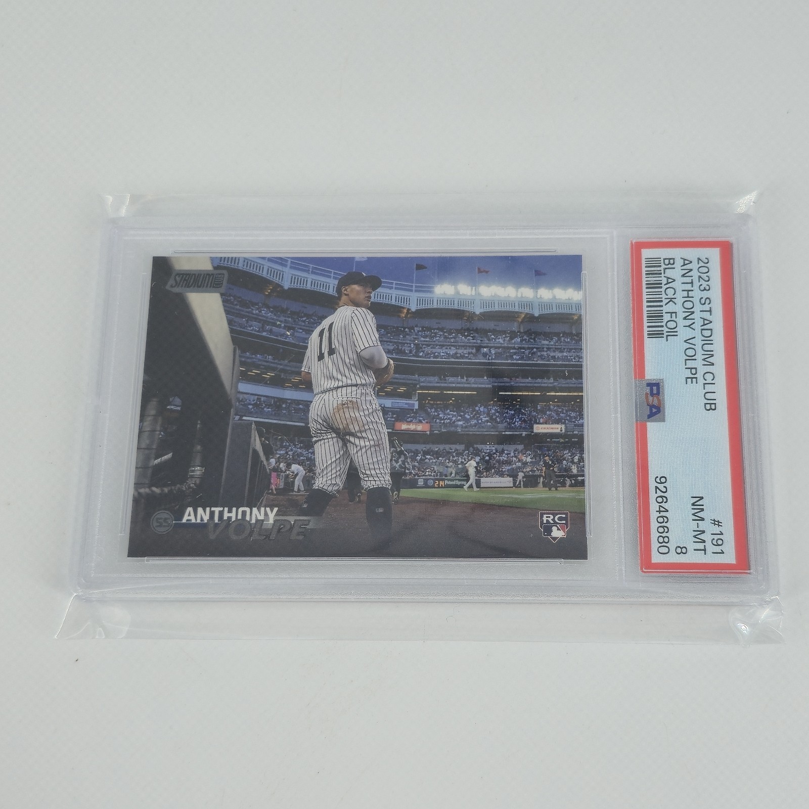 2023 Stadium Club Anthony Volpe #191 Black Foil Rookie Psa 8 New York Yankees