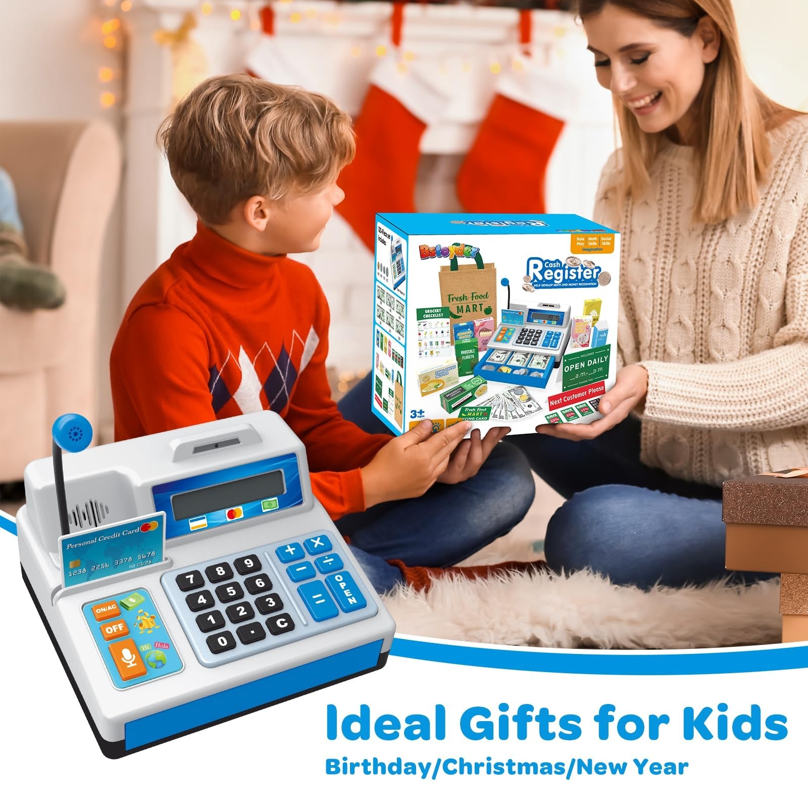 как выглядит Cash Register Toy for Kids, 120 Pcs Grocery Store Playset with Cred... Fast Ship фото