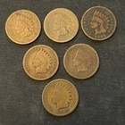 Lot Of 6 Indian Head Penny Cents 1880-1890 -  READ DESCRIPTION