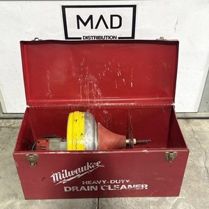 Milwaukee 0566-1 Heavy Duty Drain Cleaner 25 ft. Cable With Metal Case & Guide