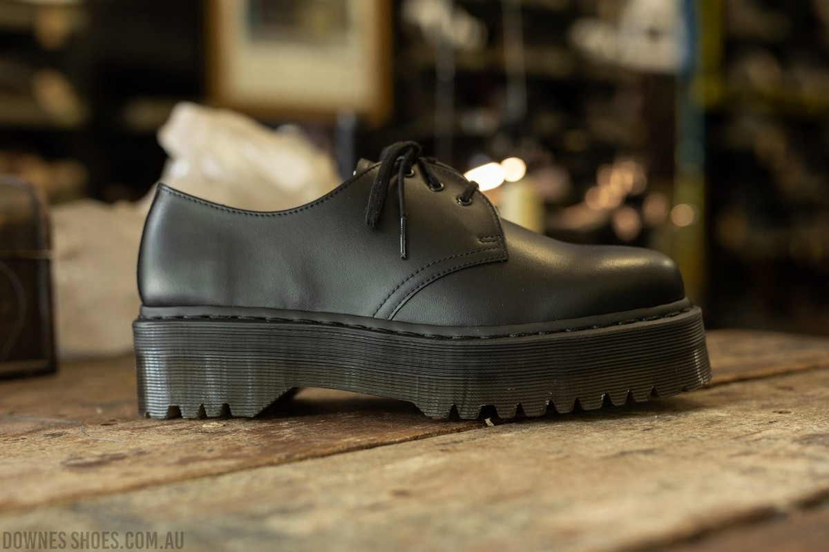 DR MARTENS WOMENS 1461 FELIX QUAD MONO VEGAN PLATFORM SHOES - ALL
