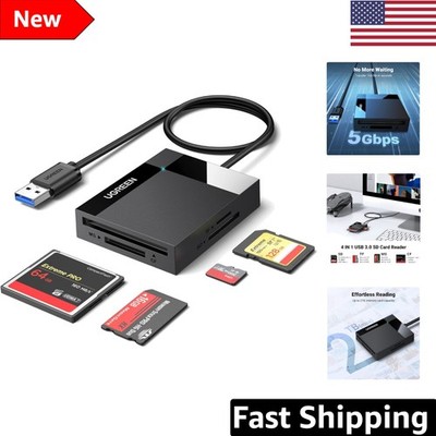 Versatile 4-in-1 USB Card Reader: Fast 5Gbps Transfers for Photographers