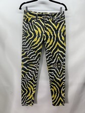 Just Cavalli Luxury Zebra Tiger Striped Print Stretch Skinny Leg Jeans US 26