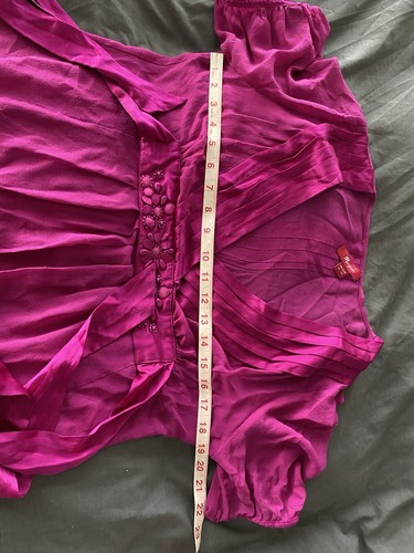 Monsoon Pink Silk Blouse Top Size 12-14 - Picture 9 of 12