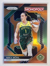 NIKA MUHL 2024 Panini WNBA Monopoly Prizm Orange Prizm Rookie (037/124) Storm