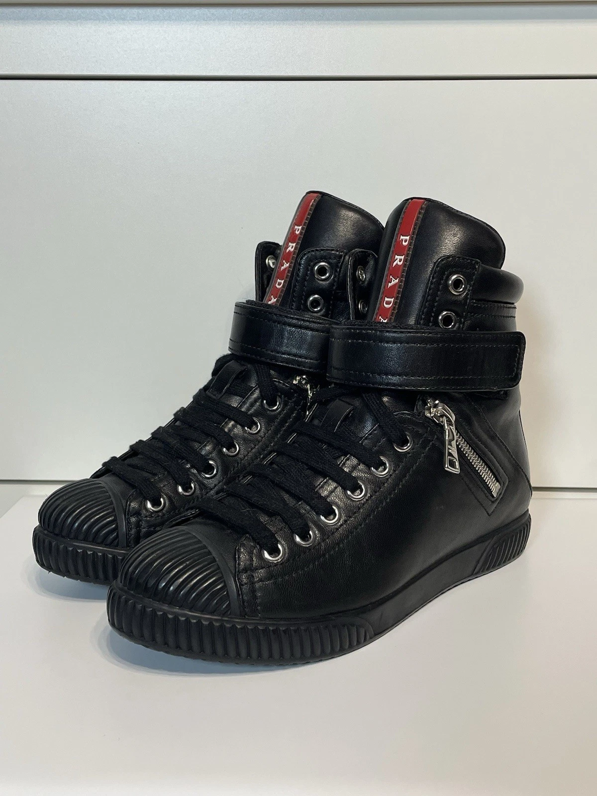 Archive Crazy Rare Prada Red Tab High Top Geobasket Future Baskets