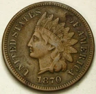 1870 Indian Head Cent — photo from another recent sale