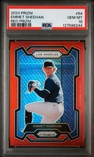 2024 Panini Prizm - Emmet Sheehan #54 Red Prizm 250/299 (RC) PSA 10