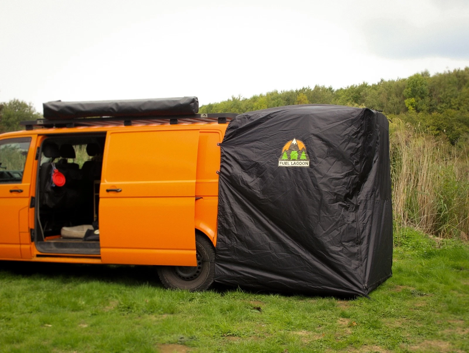 VW Transporter Tailgate Awning Campervan Tent Canopy Living Pod | T4 T5 T6 Black