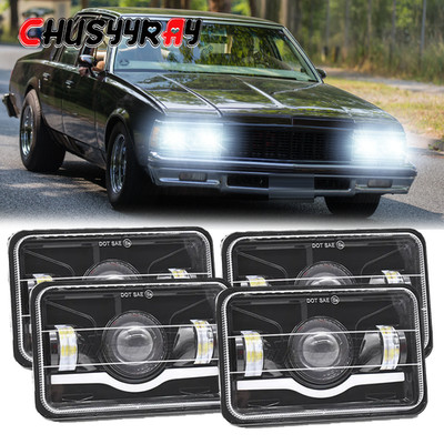 4pc 4X6'' inch LED Headlights Hi/Lo Beam Lamp for Chevrolet Caprice 1977-1986